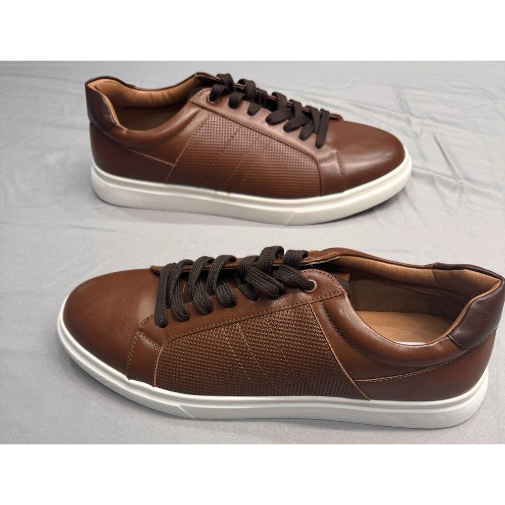 Steve Madden P-Spruce Mens 11 Cognac Brown Lace Up Sneakers Casual Shoes BNIB